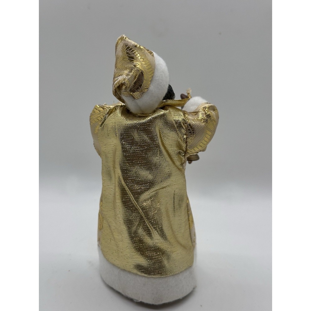 African American‎ Santa Tree Topper Gold Robe Bell Christmas Decor - Picture 3 of 5